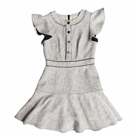 Shoshanna Connie Flutter Sleeve Tweed Mini Dress Size 6 - Picture 2 of 9